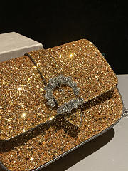 Bagsaaa Jimmy Choo Cheri glitter crossbody bag with gold crystal-embellished - 18cm - 3
