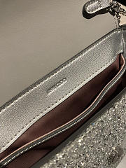 Bagsaaa Jimmy Choo Cheri glitter crossbody bag with silver crystal-embellished - 18cm - 4