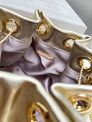 Bagsaaa Jimmy Choo Bon Bon Micro leather bucket bag in a gold metallic - 16cm - 4