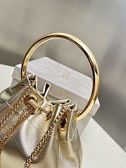 Bagsaaa Jimmy Choo Bon Bon Micro leather bucket bag in a gold metallic - 16cm - 2