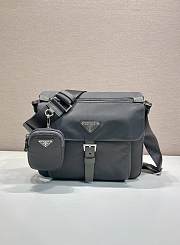 Bagsaaa Prada Re-Nylon and Saffiano leather messenger bag in grey - 25cm - 1