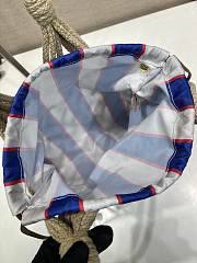 Bagsaaa Prada Noué medium cotton macramé bag 1BC111 Cord/Royal Blue - 37cm - 4