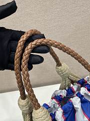 Bagsaaa Prada Noué medium cotton macramé bag 1BC111 Cord/Royal Blue - 37cm - 2