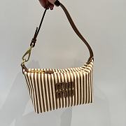 Bagsaaa Miu Miu Jacquard fabric pouch with logo 5NE841 caramel - 18.5cm - 1