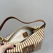 Bagsaaa Miu Miu Jacquard fabric pouch with logo 5NE841 caramel - 18.5cm - 2