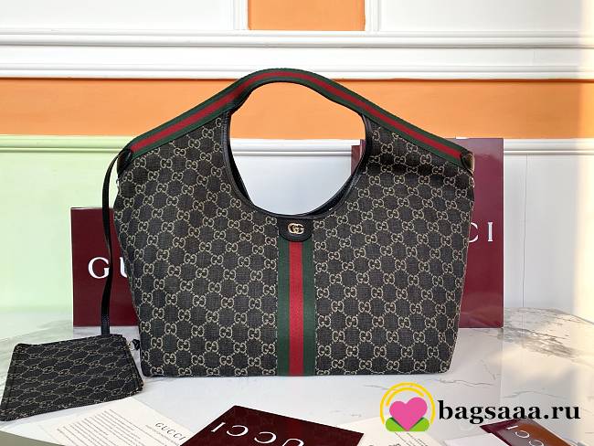 Bagsaaa Gucci Giglio large tote bag 853971 black denim - 42 (60)cm - 1