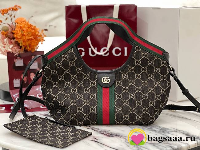 Bagsaaa Gucci Giglio small tote bag 860845 denim black - 25cm - 1