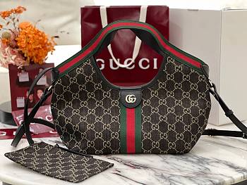 Bagsaaa Gucci Giglio small tote bag 860845 denim black - 25cm