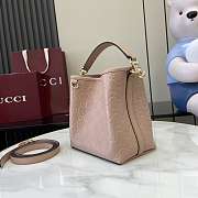 Bagsaaa Gucci GG Emblem Mini Bucket Bag 815118 beige pink - 19x18x11 cm - 4