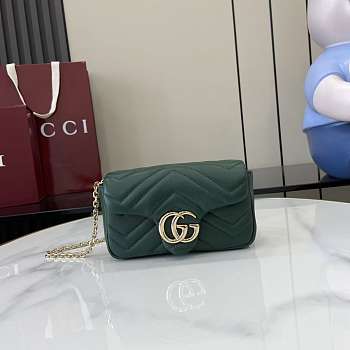 Bagsaaa Gucci GG Marmont mini shoulder bag 841290 green - 17cm