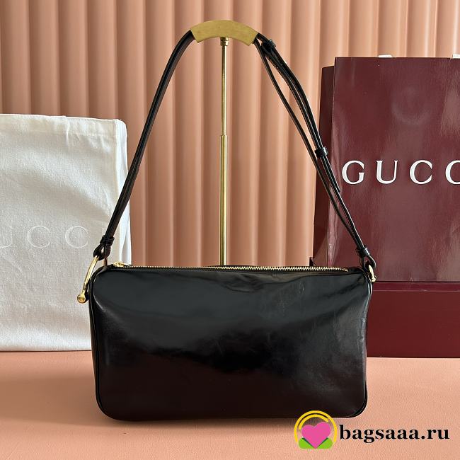 Bagsaaa Gucci Half Horsebit medium shoulder bag 860787 black - 31.5cm - 1