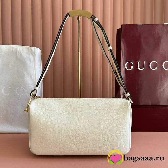 Bagsaaa Gucci Half Horsebit medium shoulder bag 860787 white - 31.5cm - 1