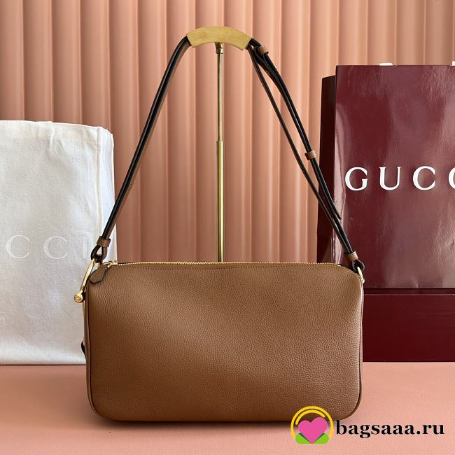 Bagsaaa Gucci Half Horsebit medium shoulder bag 860787 brown - 31.5cm - 1