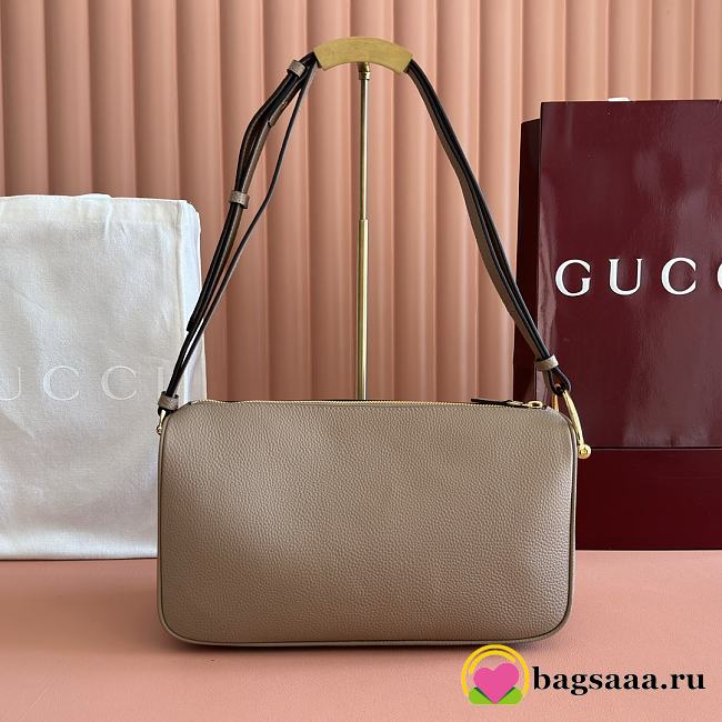 Bagsaaa Gucci Half Horsebit medium shoulder bag 860787 taupe - 31.5cm - 1