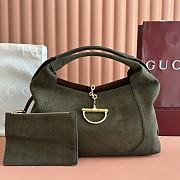 Bagsaaa Gucci Softbit maxi shoulder bag 837466 green suede - 46cm - 1