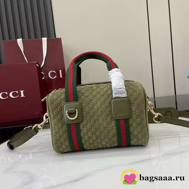 Bagsaaa Gucci Mini GG handbag 859975 green suede - 20cm - 1
