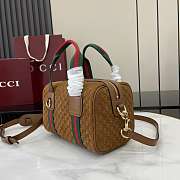 Bagsaaa Gucci Mini GG handbag 859975 brown suede - 20cm - 4