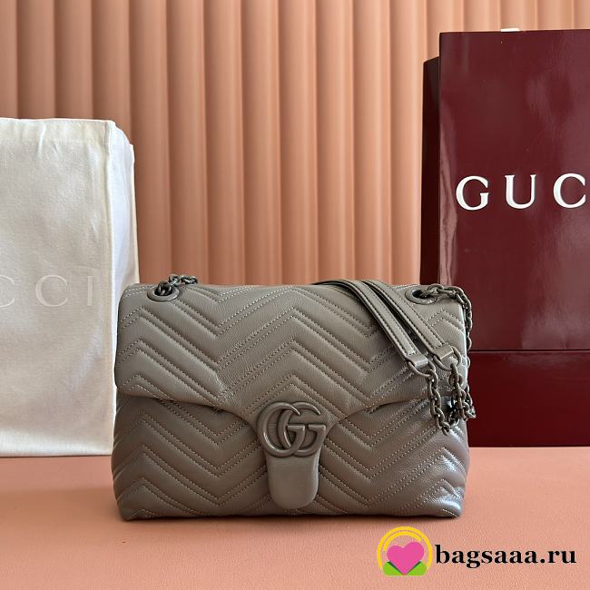 Bagsaaa Gucci GG Marmont medium shoulder bag 850676 grey - 31cm - 1