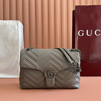Bagsaaa Gucci GG Marmont medium shoulder bag 850676 grey - 31cm