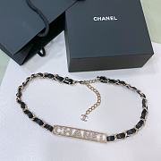 Bagsaaa Chanel chain belt in black leather and gold-tone metal - 1