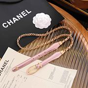Bagsaaa pink leather and gold-tone chain Chanel belt - 1