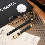 Bagsaaa black leather and gold-tone chain Chanel belt - 1