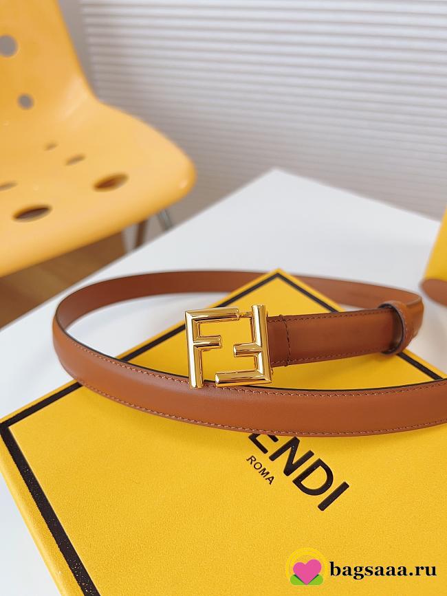 Bagsaaa Fendi FF logo buckle belt in brown leather - 1