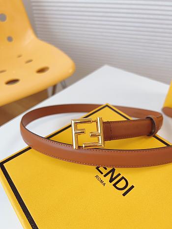 Bagsaaa Fendi FF logo buckle belt in brown leather