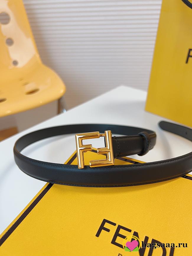 Bagsaaa Fendi FF logo buckle belt in black leather - 1