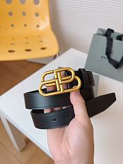 Bagsaaa Balenciaga BB leather belt in black with a gold-tone BB logo - 1
