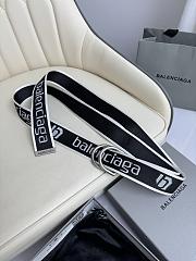 Bagsaaa Balenciaga D-ring belt in black and white jacquard webbing - 1