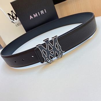 Bagsaaa Amiri MA Logo belt in black leather with a logo-buckle fastening
