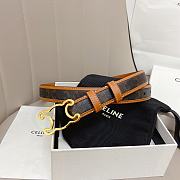 Bagsaaa Celine Medium Triomphe belt in Triomphe canvas and calfskin with gold-toned buckle - 1