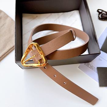 Bagsaaa Bottega Veneta Triangle belt in calfskin leather with gold