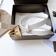 Bagsaaa Bottega Veneta Triangle white belt in calfskin leather with gold - 1