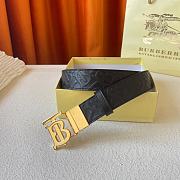Bagsaaa Burberry reversible leather TB belt with a gold-plated buckle - 1