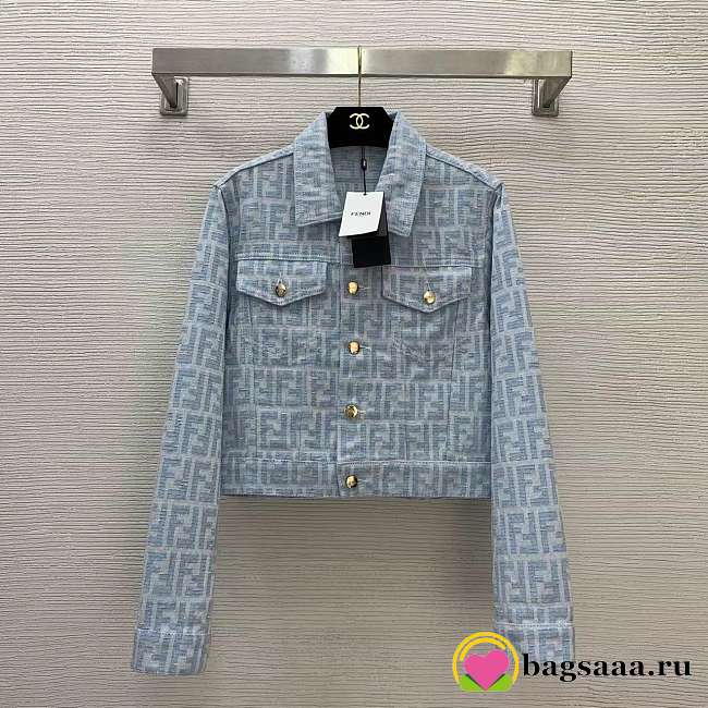 Bagsaaa Fendi FF jacquard denim jacket - 1
