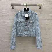 Bagsaaa Fendi FF jacquard denim jacket - 1