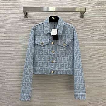 Bagsaaa Fendi FF jacquard denim jacket