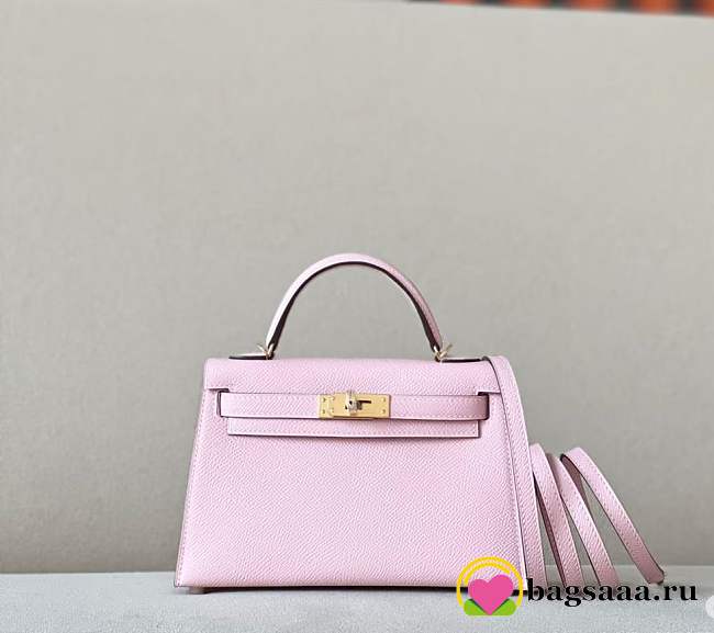 Bagsaaa Hermes Mini Kelly 19cm Powder Pink - 1