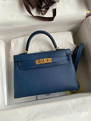 Bagsaaa Hermes Kelly Mini In Blue Epsom Leather - 19cm - 1