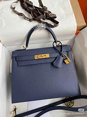 Bagsaaa Hermes Kelly Blue Epsom Leather - 25cm - 1