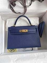 Bagsaaa Hermes Kelly Mini In Blue #68 Epsom Leather - 19cm - 1