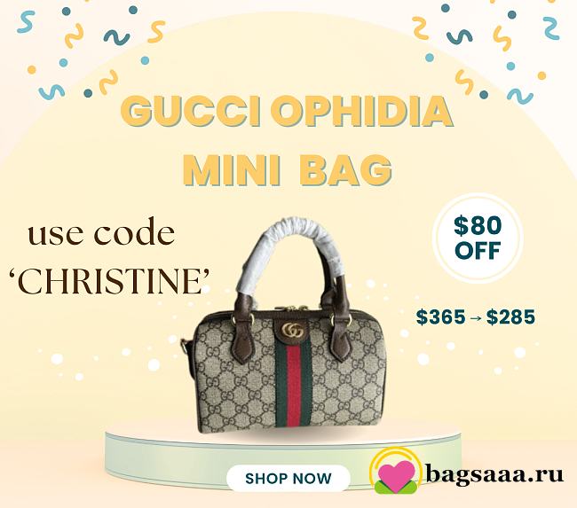 Bagsaaa Gucci Ophidia mini top handle bag 772053 beige & ebony - 21.5x14 cm - 1