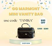 Bagsaaa Gucci GG Marmont mini vanity bag 837454 black - 19cm - 1