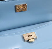 Bagsaaa Dolce & Gabbana small Sicily handbag in light blue patent-leather - 18cm - 3