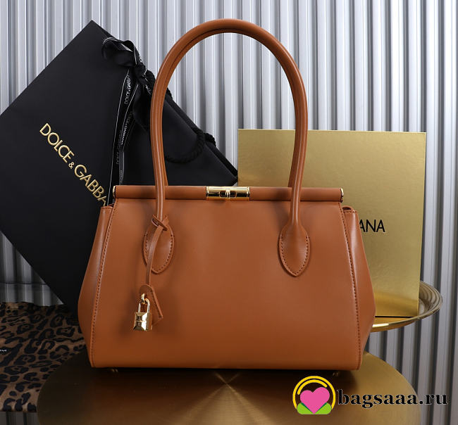 Bagsaaa Dolce & Gabbana Marlene top handle bag in brown - 30cm - 1