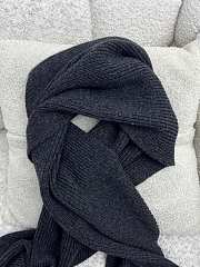 Bagsaaa dark gray Chanel cashmere and wool blend scarf  - 3