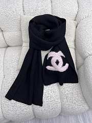 Bagsaaa black Chanel cashmere and wool blend scarf  - 1