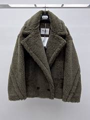 Bagsaaa Max Mara Teddy Bear Icon coat in green alpaca and wool-blend fabric - 1